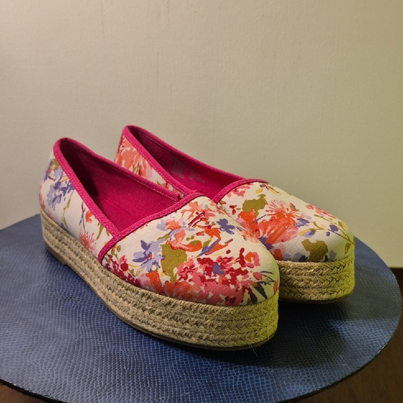 The Pioneer Woman Shoes - Pioneer Woman Platform Espadrilles Printed Begonia Bloom Women's Sz 7 (#1188)